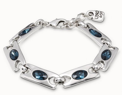 Uno de 50 - The Crown 1, Swarovski Crystals Set, Silver Plated - Bracelet