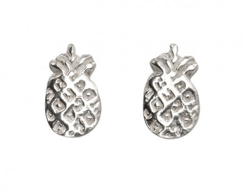 Gecko - Sterling Silver Pineapple Stud Earrings