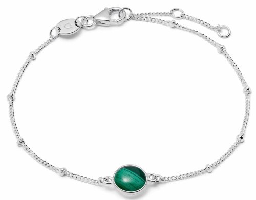 Daisy - Sterling Silver MALACHITE HEALING STONE BOBBLE BRACELET HBR1009-SLV