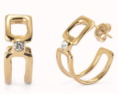 Uno de 50 - SER INDOMABLE, Yellow Gold Plated EARRINGS PEN0971BLNOR0U