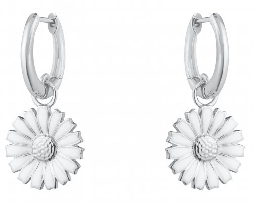 Georg Jensen - Daisy, Sterling Silver - Enamel - Earring, Size 13mm 20001541