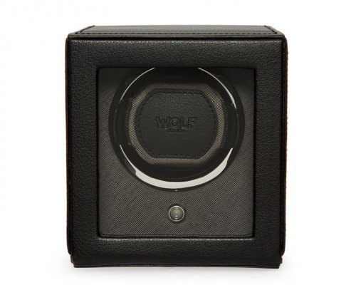 Wolf - Cub, Faux Leather - Watch Winder w Cover, Size 14CM L X 15.4CM W X 14.8CM H 461103