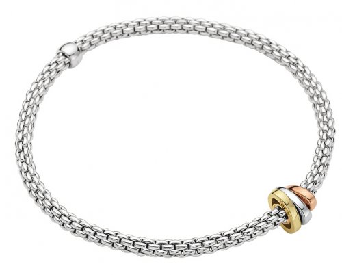 Fope - Prima, White Gold - Rose Gold - Yellow Gold Bracelet, Size L 744BL-W