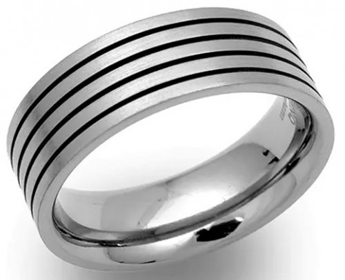 Unique - Titanium - Enamel - Ring, Size 58 TR-34-58