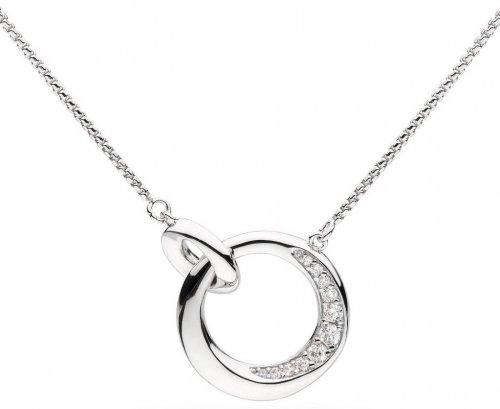 Kit Heath - Bevel Cirque, Cubic Zirconia Set, Rhodium Plated - Link Pave Necklet, Size 18