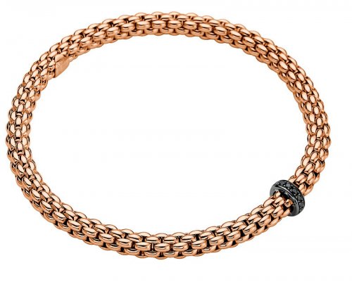 Fope - Flexit, D 0.11ct Set, Rose Gold - White Gold - 18ct Bracelet 620BBBR1XL-R