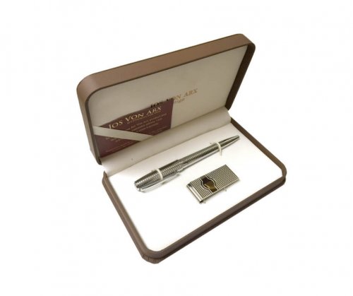 Jos Von Arx - Stainless Steel Pen, Money Clip Box Set - EX50