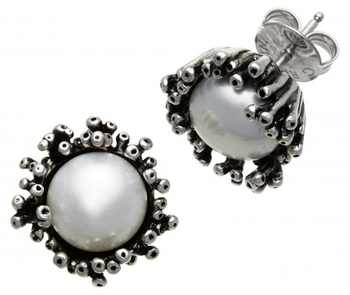 Giovanni Raspini - Anemone, Pearl Set, Sterling Silver - Earrings 10568