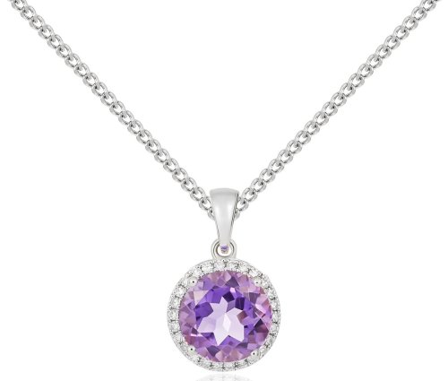 Guest and Philips - Amethyst Set, White Gold - 9ct Cluster Pendant 52-51-045