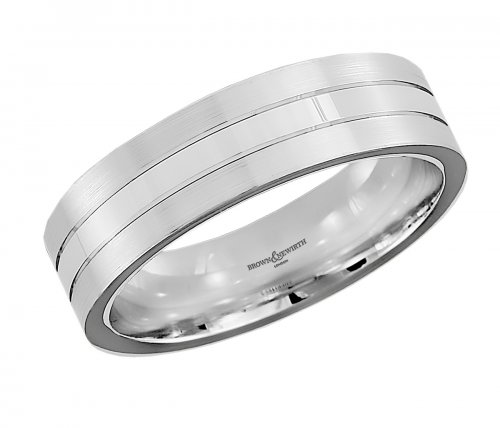 Guest and Philips - Palladium Wedding Band Ring, Size V