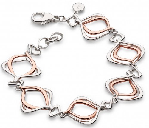 Kit Heath - Entwine Alica Rose, Rose Gold Plated - Rhodium Plated - Bracelet, Size 7.5