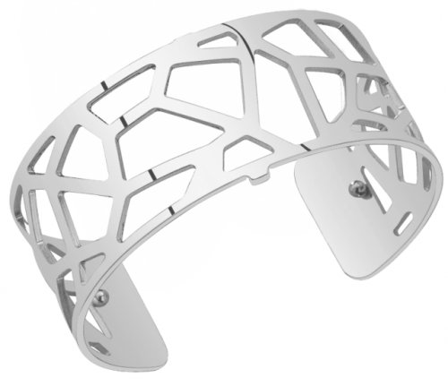Les Georgettes Paris - Brass With Silver Plating Shiny Pattern Cuff, Size 25mm 70274421600000