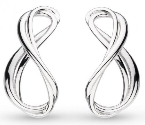 Kit Heath - Infinity, Rhodium Plated Grande Curved Stud Earrings 41164RP