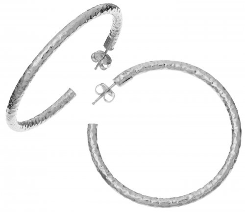 Giovanni Raspini - Rock Light, Sterling Silver Hoop Earrings 10322