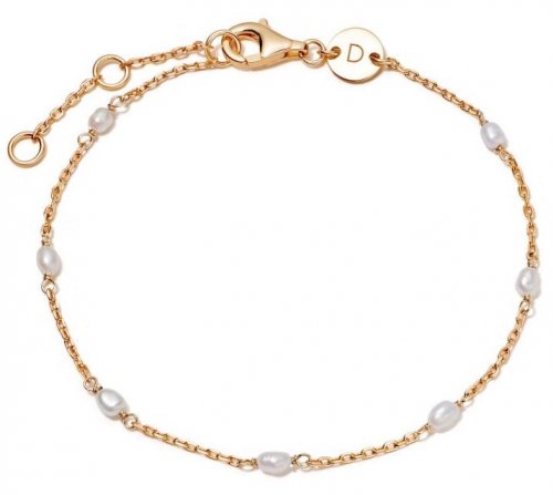 Daisy - Seed Pearl Set, Sterling Silver - Yellow Gold Plated - Bracelet