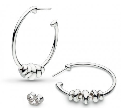 Kit Heath - Coast Tumble , Sterling Silver - Semi Hoop Stud Earrings, Size 32mm 60201RP