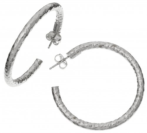 Giovanni Raspini - Rock Light, Sterling Silver - Hoop Earrings, Size M 10323