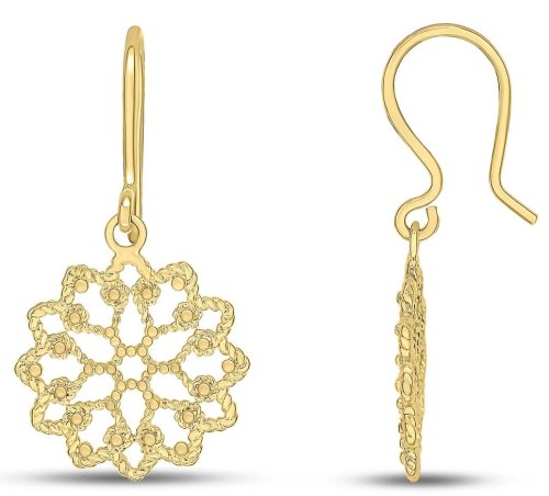 Guest and Philips - Yellow Gold 9ct Flower Drop Earrings 10-02-231