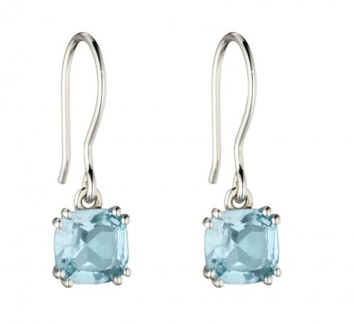 Gecko - Blue Topaz Set, Sterling Silver - Stud Earrings E5849T