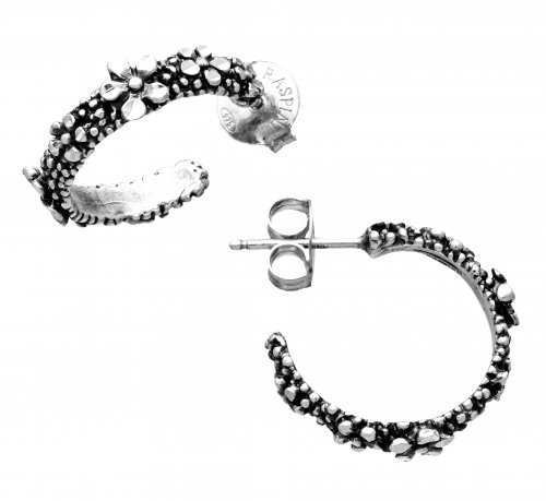 Giovanni Raspini - Wildflowers, Sterling Silver Hoop Earrings 11702