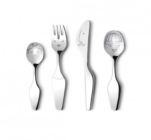 Georg Jensen - Alfredo, Stainless Steel/Tungsten Twist Childs Cutlery Set