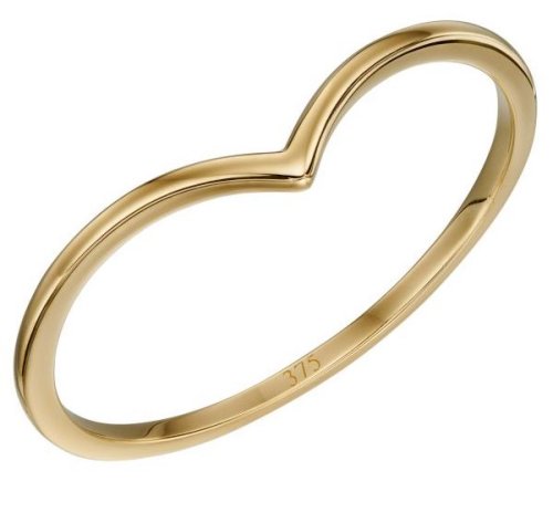 Gecko - 9CT, Yellow Gold WISHBONE RING GR588