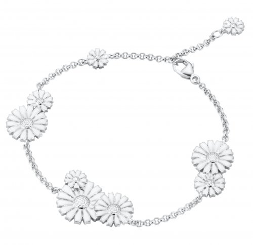 Georg Jensen - Daisy, Enamel 9 Flower Layered Bracelet 20001539