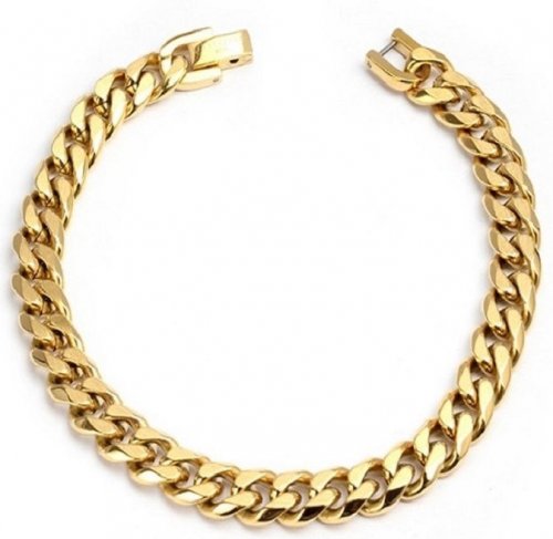 Unique - Stainless Steel - Yellow Gold Plated - Bracelet, Size 21CM