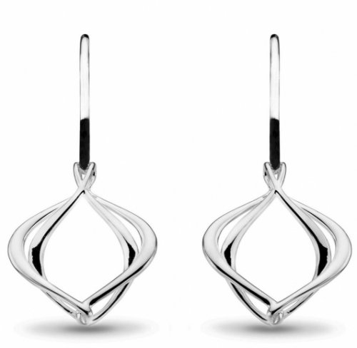 Kit Heath - Entwine Alicia, Rhodium Plated Petite Drop Earrings 60018RP