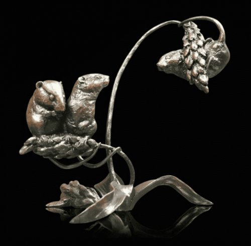 Richard Cooper - Twos Company-Harvest Mice, Bronze Ornament 1056 1056
