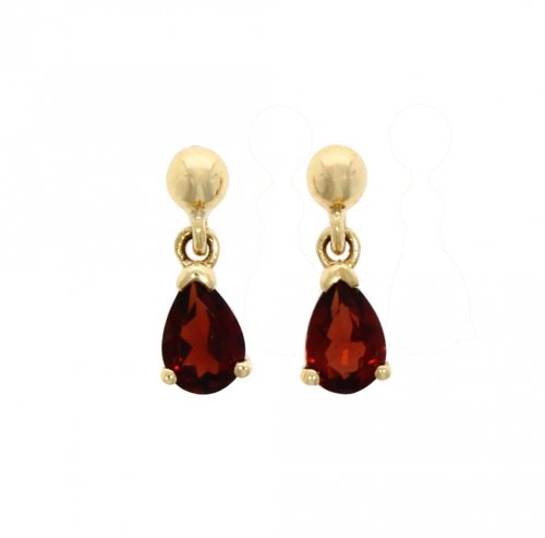 Guest and Philips - 9ct Yellow Gold and Garnet Set  Drop Earrings - 03-20-278