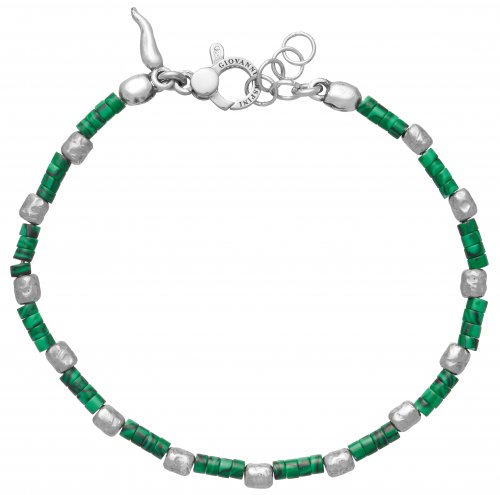 Giovanni Raspini - Tango, Malachite Set, Sterling Silver - Bracelet, Size 22cm 11360L