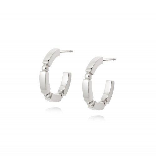 Daisy - Sterling Silver Stacked Chunky Midi Hoop Earrings EB8007-SLV