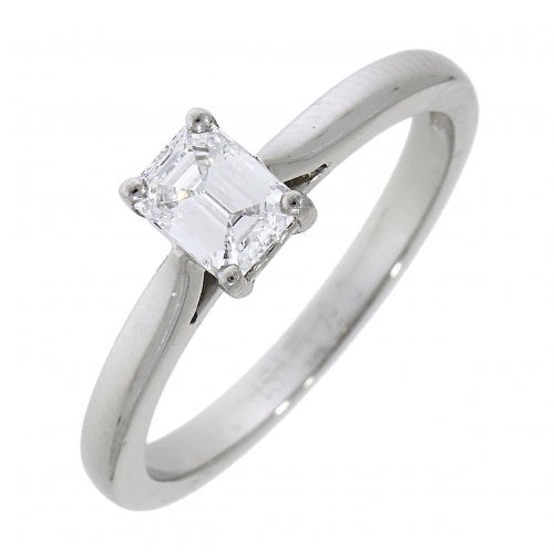 Guest and Philips - D 0.51ct Set, Platinum - Em Cut Ring 18395G7