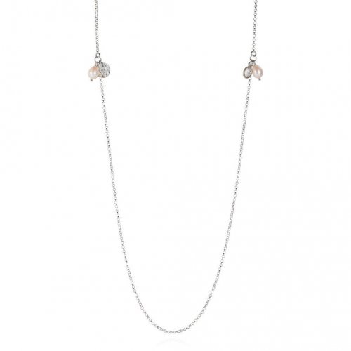 Claudia Bradby - Essential, Pearl and Crystal Set, Sterling Silver Necklace, Size 100cm