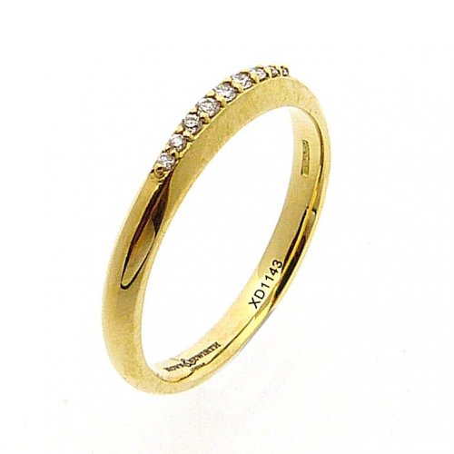 B and N - Diamond Set, 18ct. Yellow Gold Shaped Eternity Ring, Size N.5