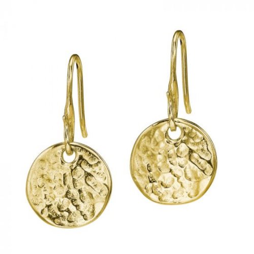 Dower and Hall - Nomad, Yellow Gold Plated Hammed Earrings