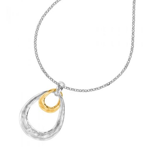 Dower and Hall - Entwined, Sterling Silver 18ct Vermeil double pendant