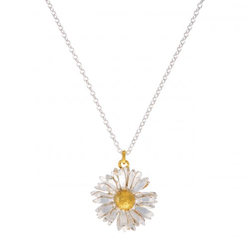 Alex Monroe - Daisy, Silver And Gold Plate Big Daisy Necklace DBN7-MIX