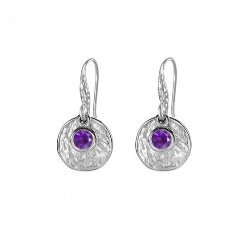 Dower and Hall - Twinkle , Amethyst Set, Sterling Silver - - Drop Earrimgs