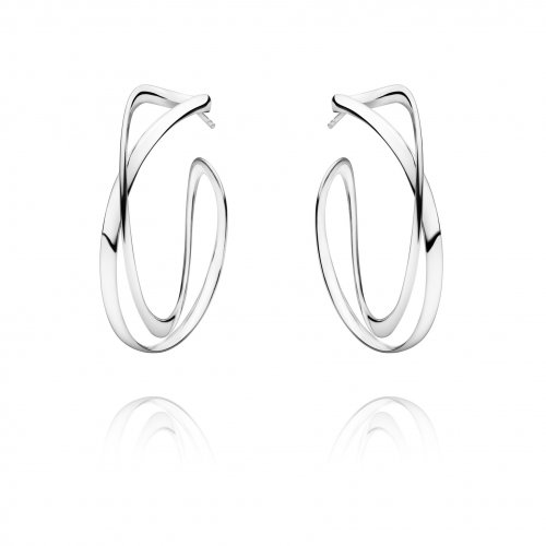 Georg Jensen - Infinity, Sterling Silver Hoop Earrings 3539267