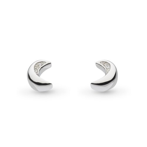 Kit Heath - St Miniature Sparkle, Cubic Zirconias Set, Sterling Silver - - Mini Moon Stud Earrings 40035CZ027