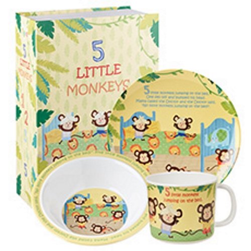 Churchill - Melamine 3 Little Monkeys, 3 Piece Set