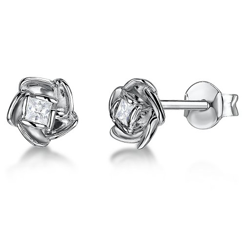 Jools - Cubic Zirconia Set, Sterling Silver Stud, Earrings - KPE2089