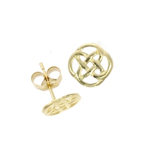 Guest and Philips - Polished Round Celtic, Yellow Gold 9ct Stud Earrings 10-01-155