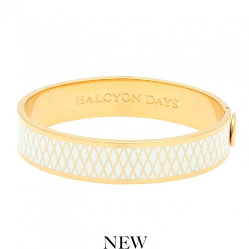 Halcyon Days - Parterre, Enamel 13mm Hinged Bangle HBPAR0513G