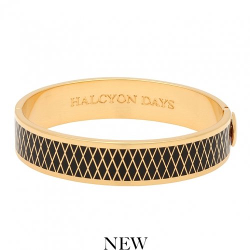 Halcyon Days - Parterre, Enamel 13mm Hinged Bangle HBPAR0213G