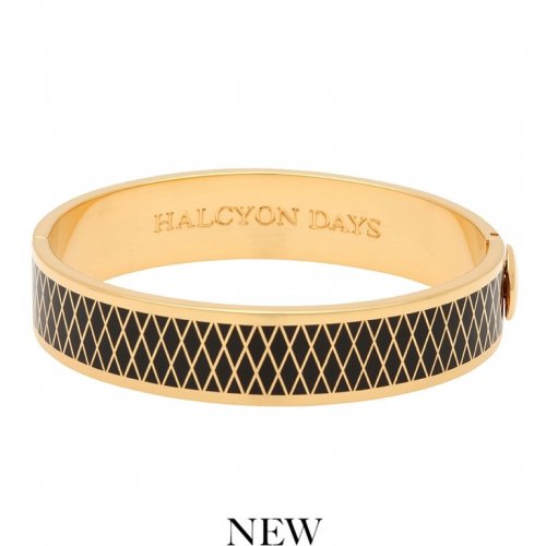 Halcyon Days - Parterre, Enamel 13mm Hinged Bangle HBPAR0213G HBPAR0213G