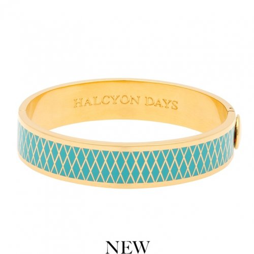 Halcyon Days - Parterre, Enamel 13mm Hinged Bangle HBPAR1413G