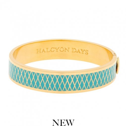 Halcyon Days - Parterre, Enamel 13mm Hinged Bangle HBPAR1413G